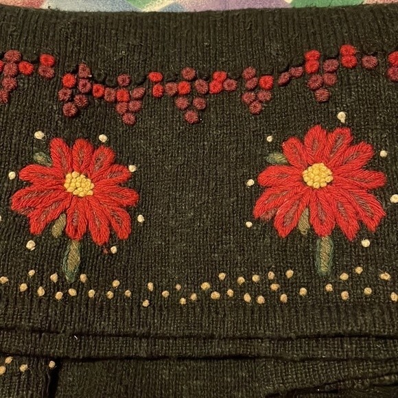 Woolrich Sweater Vintage Christmas Wool Festive Holiday Ugly Black Size Medium - Picture 6 of 6